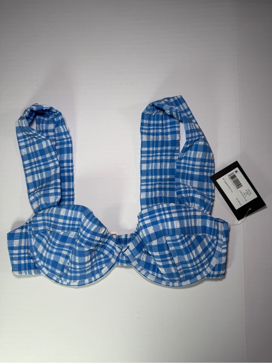 kate spade Other - kate spade Blue and White Check Underwire Bra Top